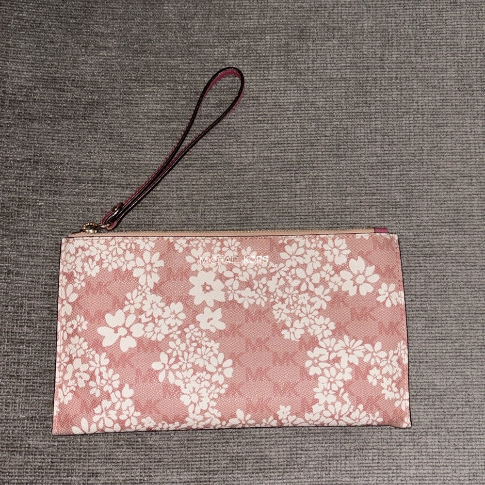 Michael Kors Pink and White Wristlet